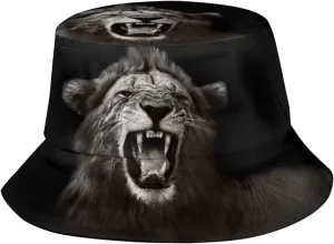 Cool Lion Bucket Hat Animal Bucket Hat Boys Hat Fisherman Hat Sun Hat for Women Men