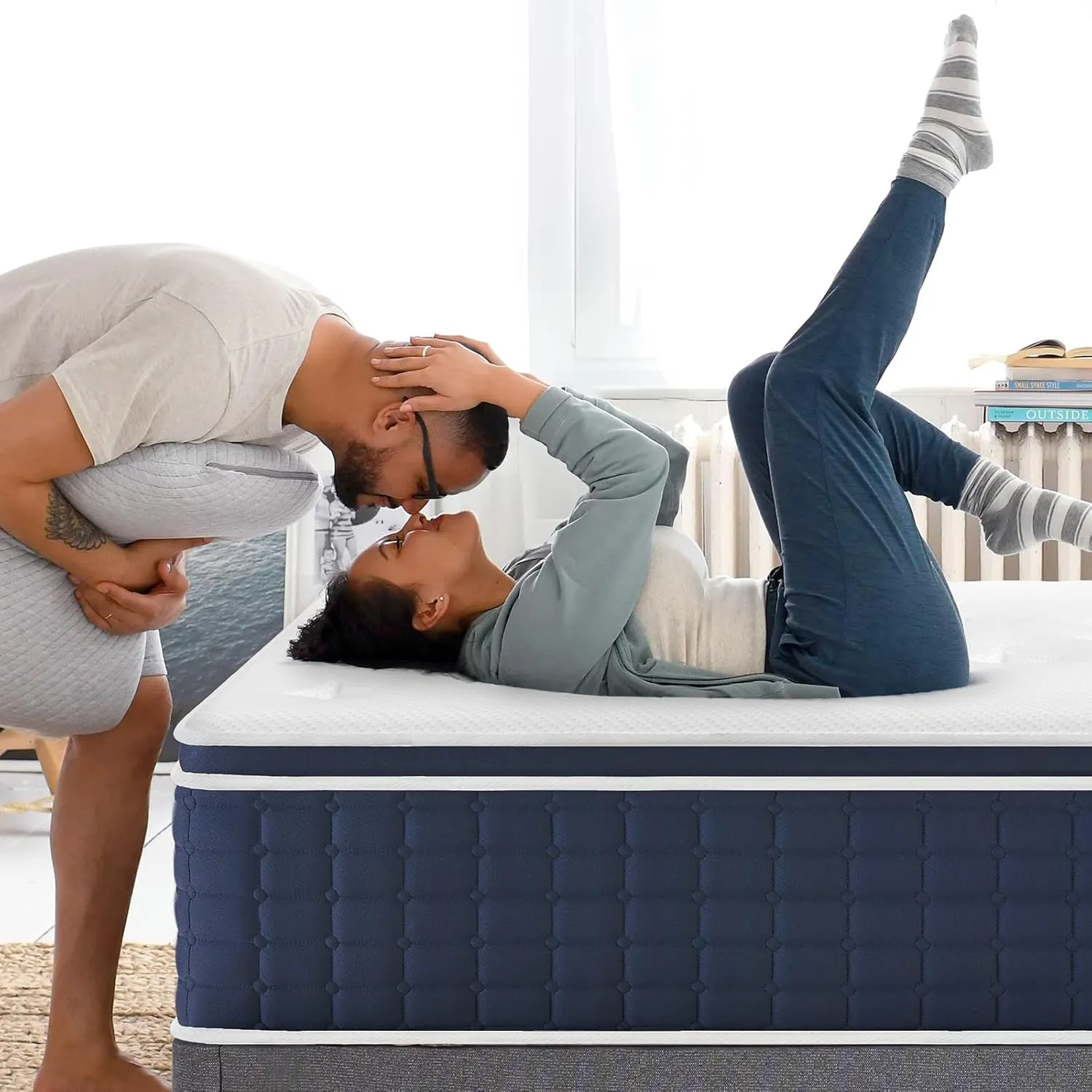 Coolvie Full Size Mattress 14 Inch, Hybrid Soft Medium Plush Mattress with Gel Memory Foam for Adaptive Support and Pressure Relief, Cloud-Like Sleep Mattress in A Box for Silent, 100-Night Trial
