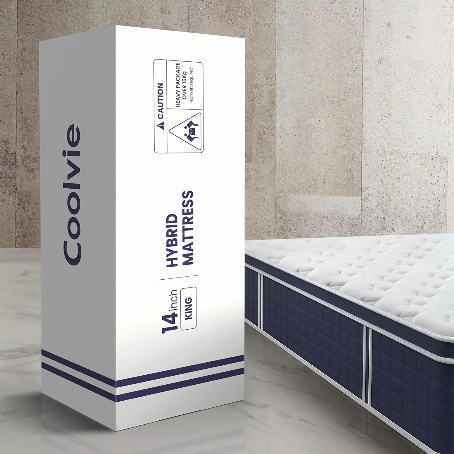 Coolvie Full Size Mattress 14 Inch, Hybrid Soft Medium Plush Mattress with Gel Memory Foam for Adaptive Support and Pressure Relief, Cloud-Like Sleep Mattress in A Box for Silent, 100-Night Trial