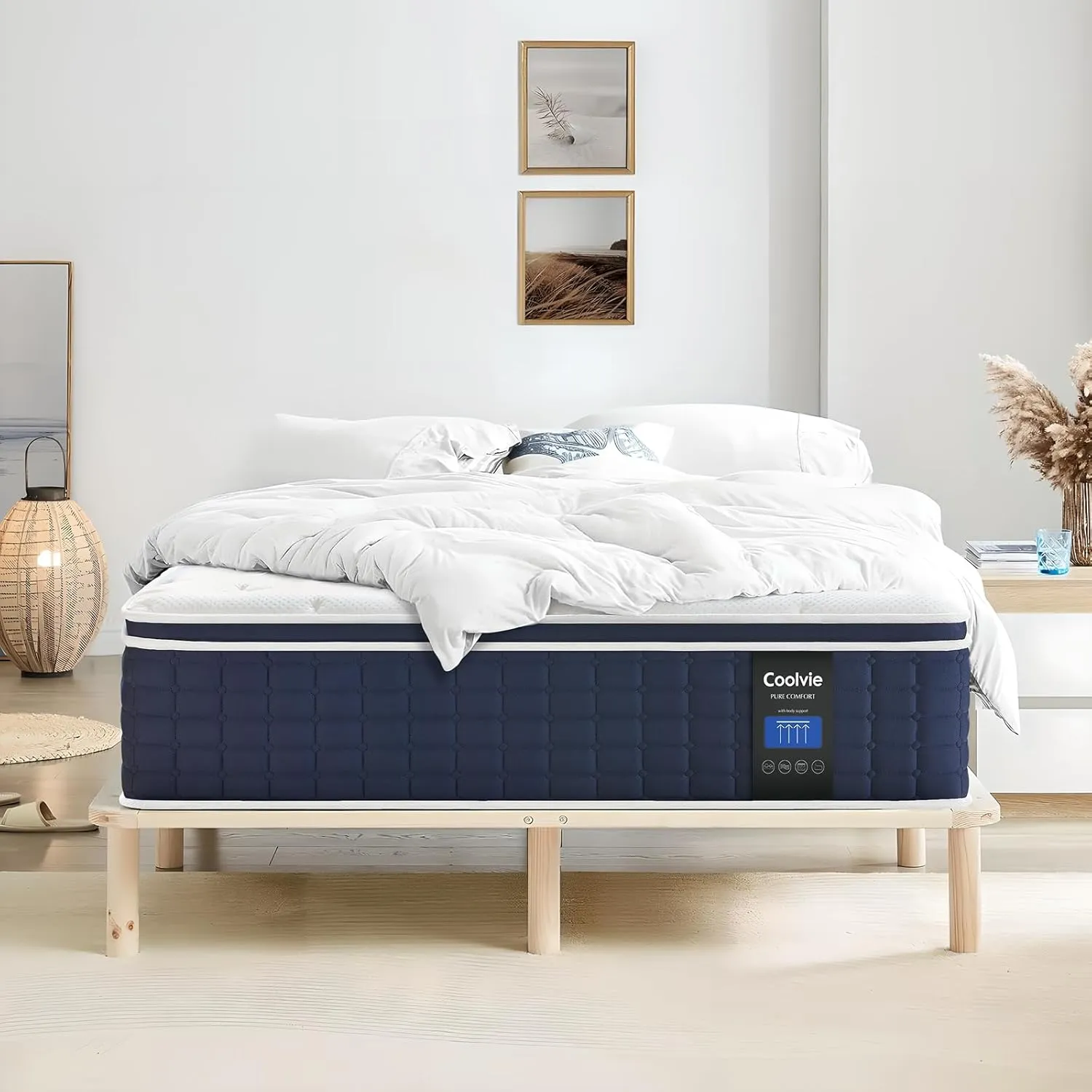 Coolvie Full Size Mattress 14 Inch, Hybrid Soft Medium Plush Mattress with Gel Memory Foam for Adaptive Support and Pressure Relief, Cloud-Like Sleep Mattress in A Box for Silent, 100-Night Trial