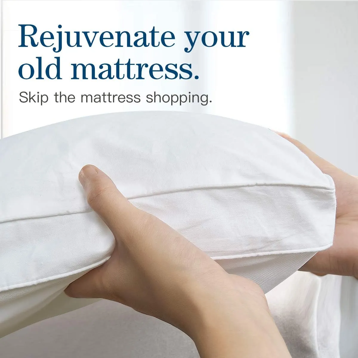 COONP Full Mattress Topper, Extra Thick Pillowtop, Cooling Plush Mattress Pad Cover Cotton Top Bed Topper Protector with 8-21 Inch Deep Pocket