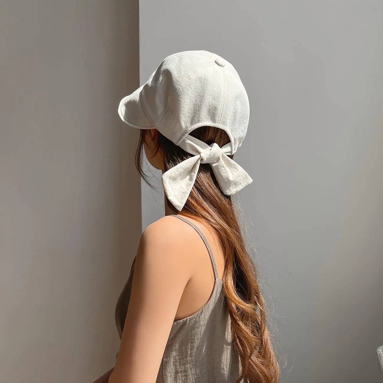 Cotton 100% Wide Brim Bucket Hat with Ribbon Point Mesh Lining Adjustable Sun Hat for Women Girls