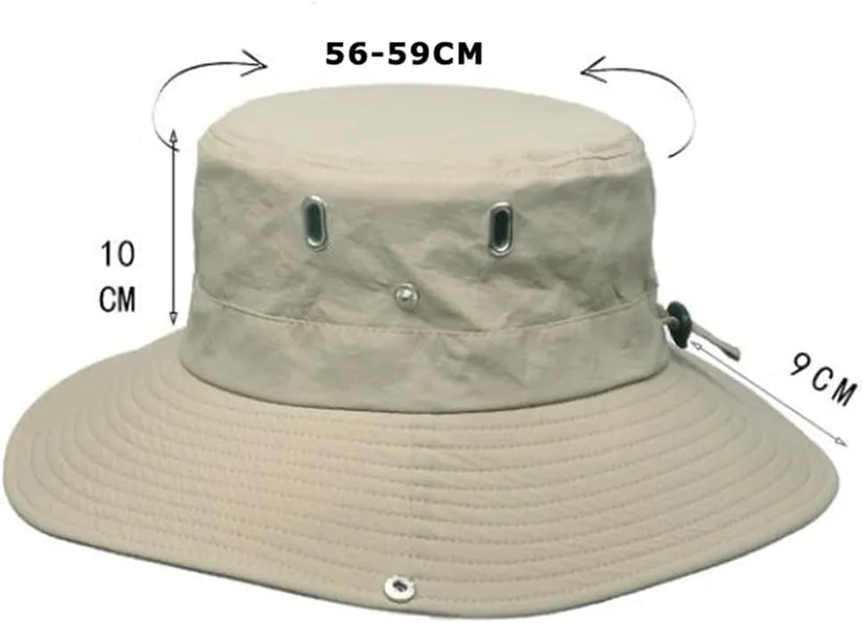 Cotton Camouflage Bucket Hat 6 in Wide Brim Sun Hat Camping Hiking Fishing Hat Mesh Breathable Anti UV Bucket Cap