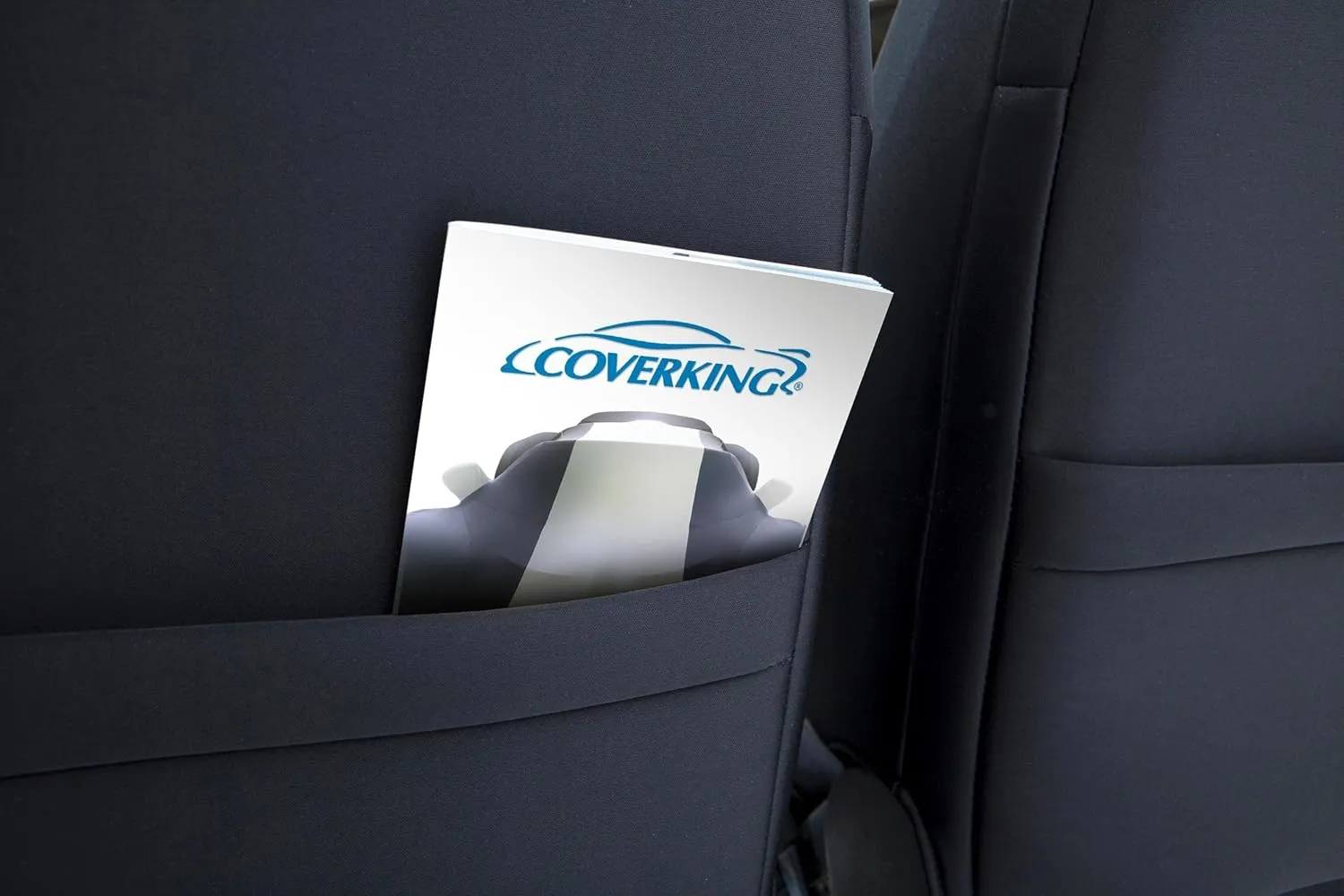 Coverking Custom Fit Front 50/50 Base Bucket Seat Cover for Select Ram 1500/2500 Models - Spacermesh Solid (Black)