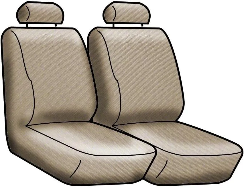Coverking Custom Fit Front 50/50 Base Bucket Seat Cover for Select Ram 1500/2500 Models - Spacermesh Solid (Black)