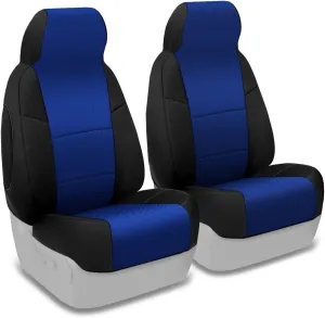 Coverking Custom Fit Front 50/50 Bucket Seat Cover for Select Jeep Patriot Models - Spacermesh 2-Tone (Blue with Black Sides)