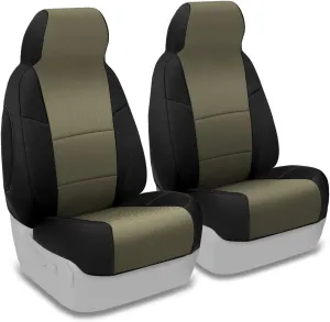 Coverking Custom Fit Front 50/50 Bucket Seat Cover for Select Jeep Patriot Models - Spacermesh 2-Tone (Taupe with Black Sides)