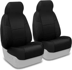 Coverking Custom Fit Front 50/50 Bucket Seat Cover for Select Jeep Patriot Models - Spacermesh Solid (Black)