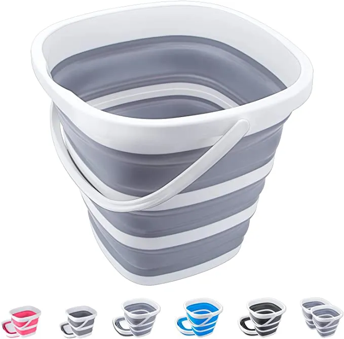 Craftend Collapsible Bucket 10L 2.6 Gallon Cleaning Bucket Mop Bucket - Grey-10l