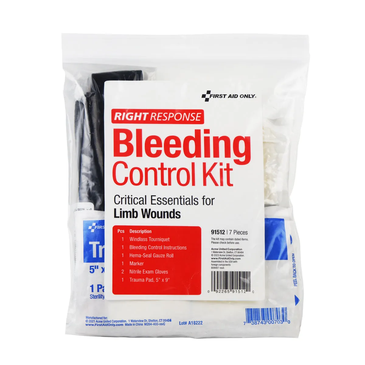 Critical Essentials Bleeding Control Kit for Limb Wounds