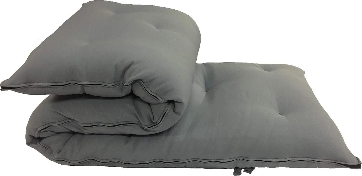 D&D Futon Furniture Traditional Japanese Floor Futon Mattresses, Foldable Cushion Mats, Yoga, Meditaion Single Size 3" Thick X 27" Wide X 80" Long (Gray)