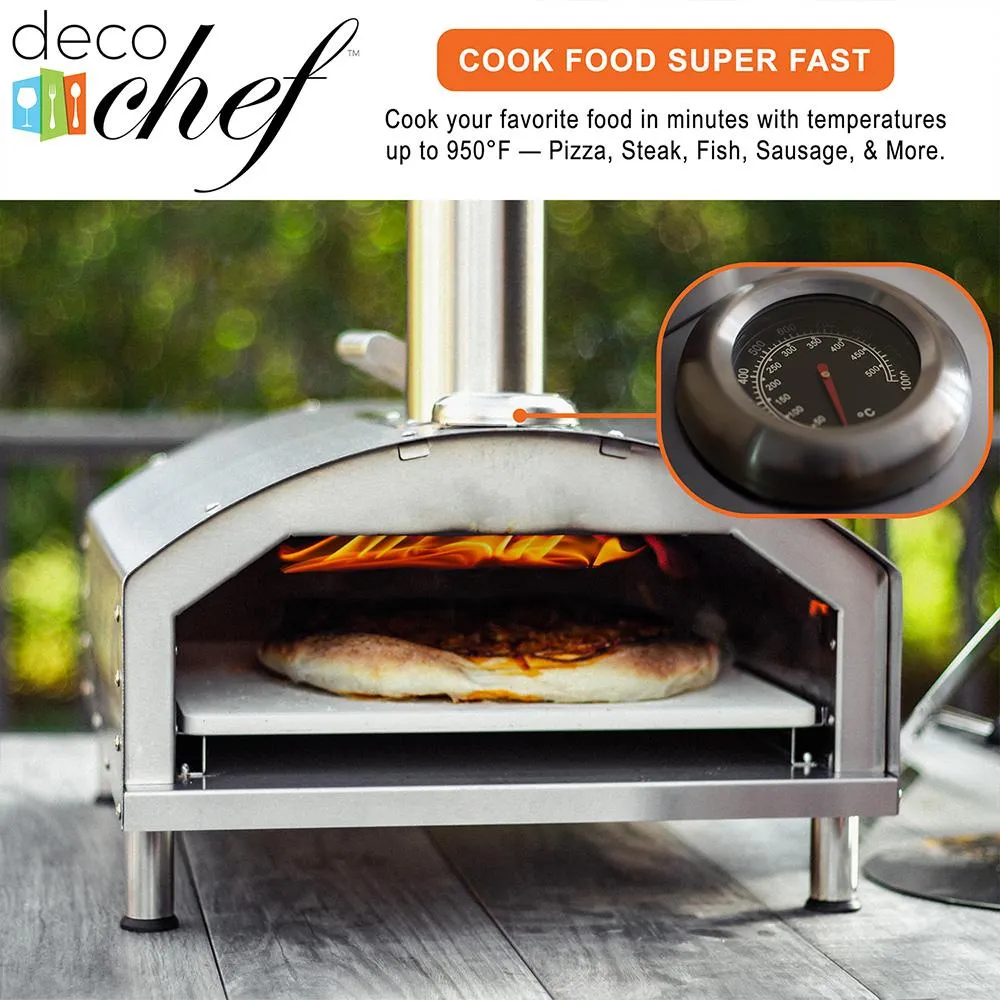 Deco Chef Portable Outdoor Pizza Oven 2-in-1 Pizza and Grill Oven Functionality - Open Box