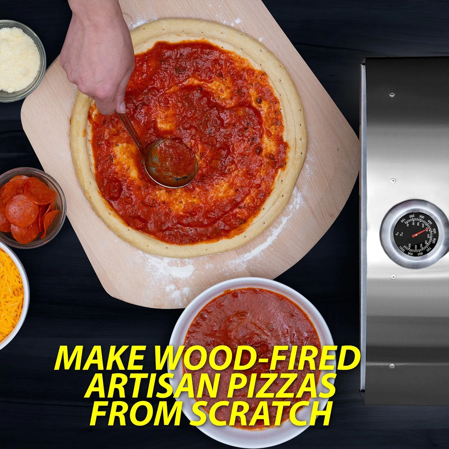 Deco Chef Portable Outdoor Pizza Oven with 2-in-1 Pellet Pizza & Grill Oven Functionality