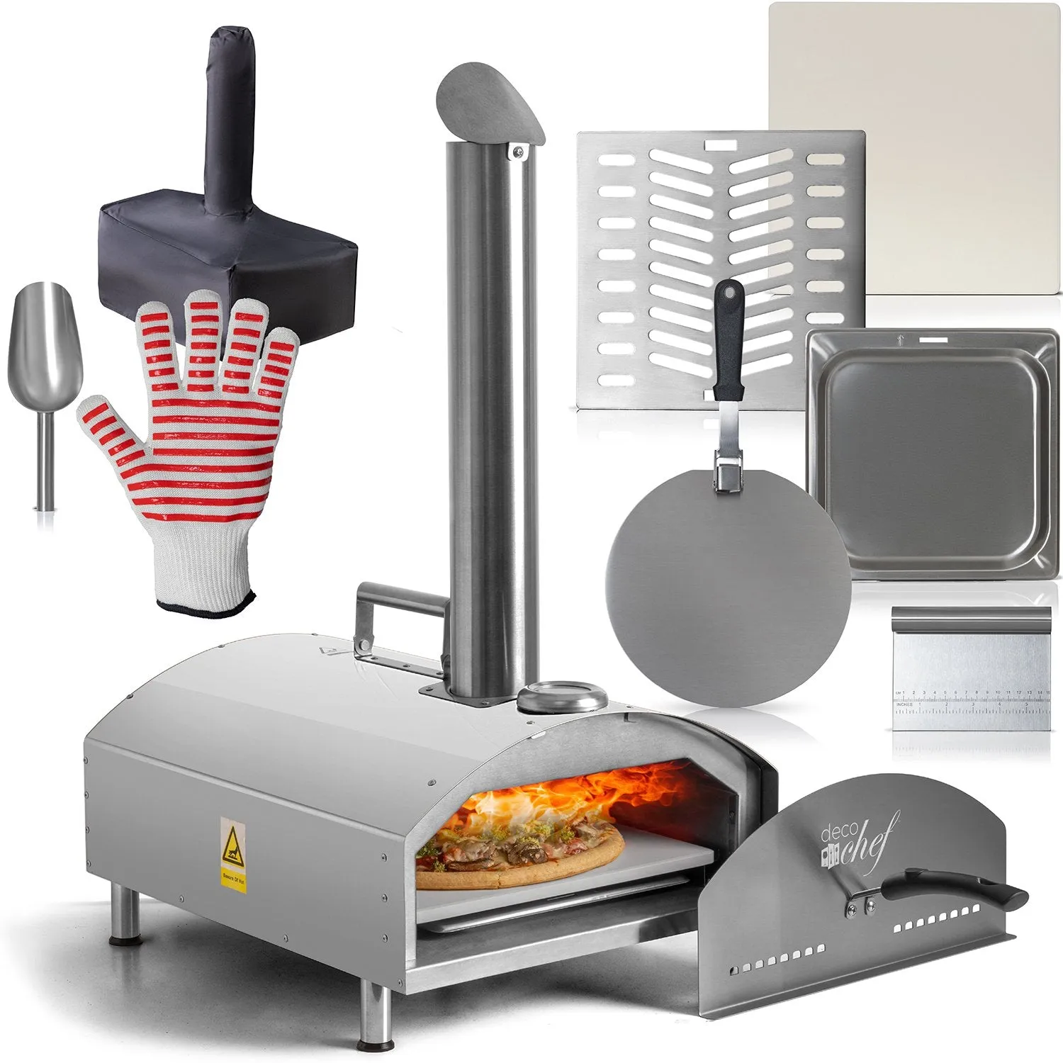 Deco Chef Portable Outdoor Pizza Oven with 2-in-1 Pellet Pizza & Grill Oven Functionality