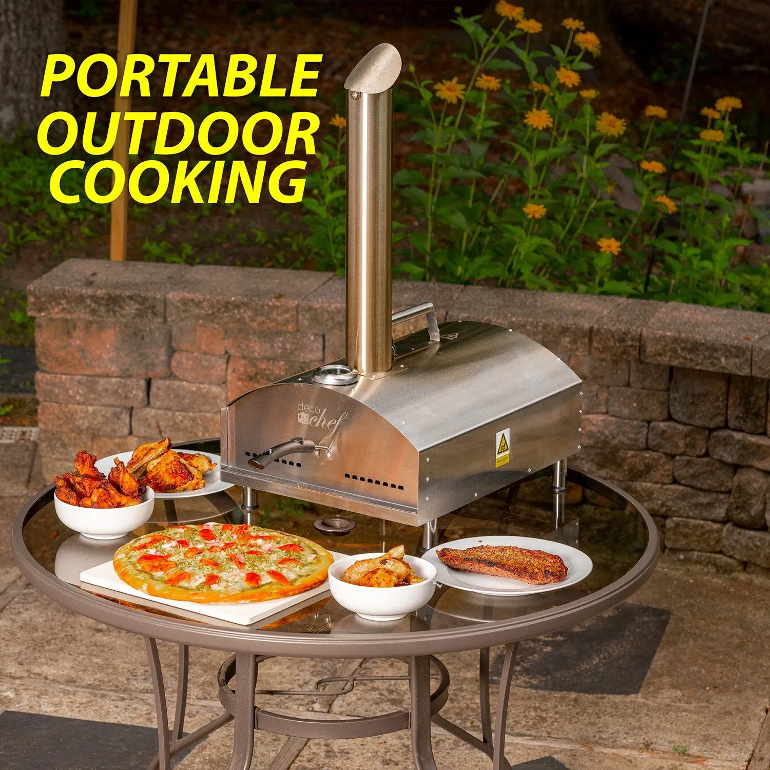 Deco Chef Portable Outdoor Pizza Oven with 2-in-1 Pellet Pizza & Grill Oven Functionality