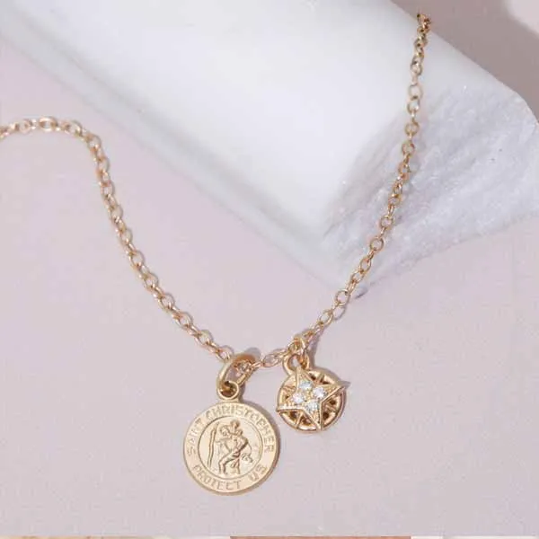 Diamond Compass Charm
