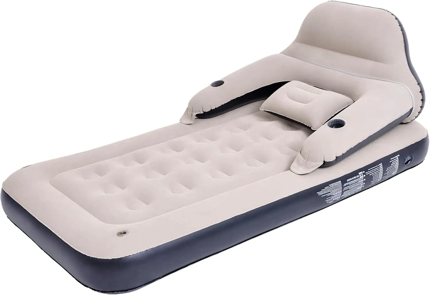DIMAR GARDEN Twin Size Air Mattress with Headboard and Pillows, Blow Up Bed