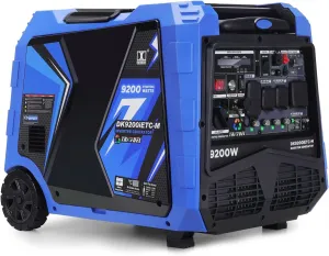 DK 9200W Generator, Tri-fuel, Gas LPG NG, 120V/240V Output, Remote & Electric Start, 5-20R L5-30P 14-30R 14-50P, for Backup Power Outage Home