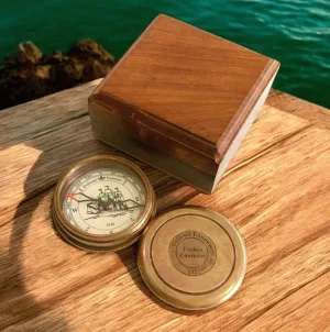 Dollond London Ship Compass | Vintage Brass Nautical Gift | Customisable