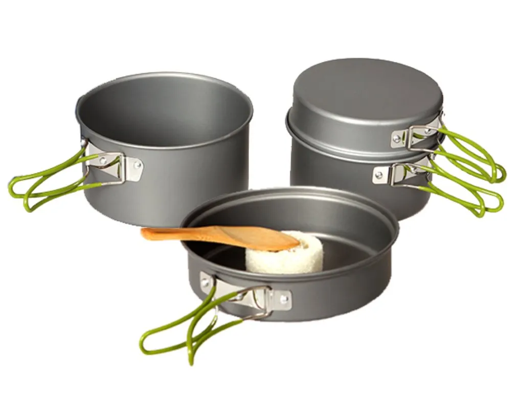 Domex Anodised Camping Cook Set (10 piece)