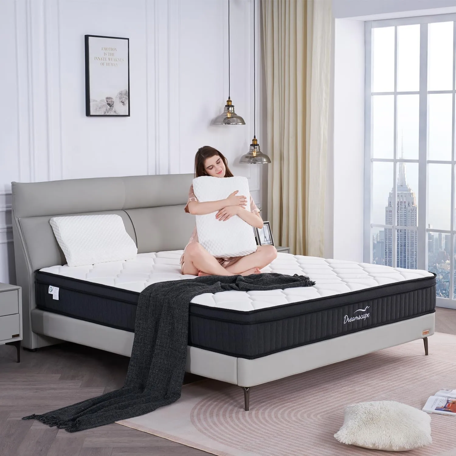 Dreamscape Full Size Mattress, 12 Inch Full Mattress in a Box, Memory Foam Hybrid Matress with Individual Pocket Spring for Motion Isolation, Pressure Relief, Medium Firm Feel, CertiPUR-US