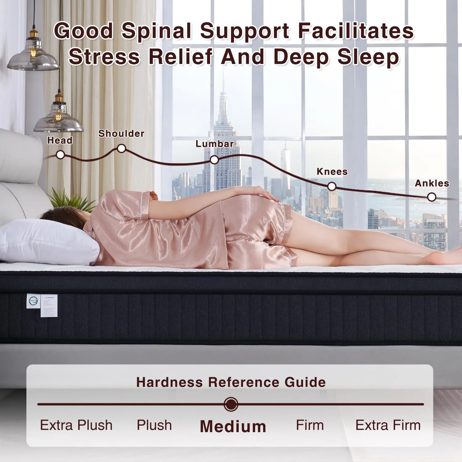 Dreamscape Full Size Mattress, 12 Inch Full Mattress in a Box, Memory Foam Hybrid Matress with Individual Pocket Spring for Motion Isolation, Pressure Relief, Medium Firm Feel, CertiPUR-US
