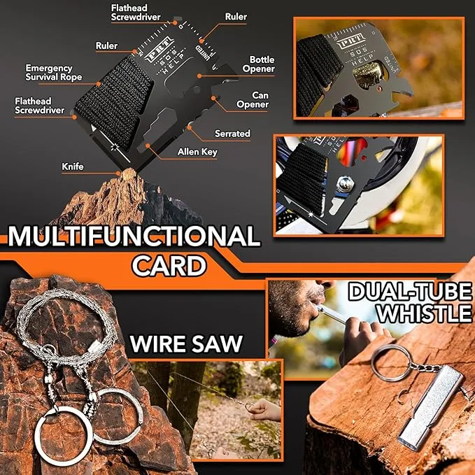 Dusor Gifts for Men, 21 in 1 Survival Kit, Dad Gifts Survival Gear and Supplies, Gifts for Dad Husband, Camping Essentials Must Have, Mens Gifts for Camping Fishing Huntin