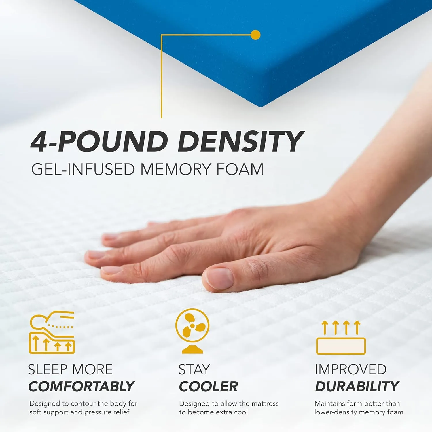 DynastyMattress 10 Inch CoolBreeze Gel Memory Foam Mattress Bed King/Extra Firm