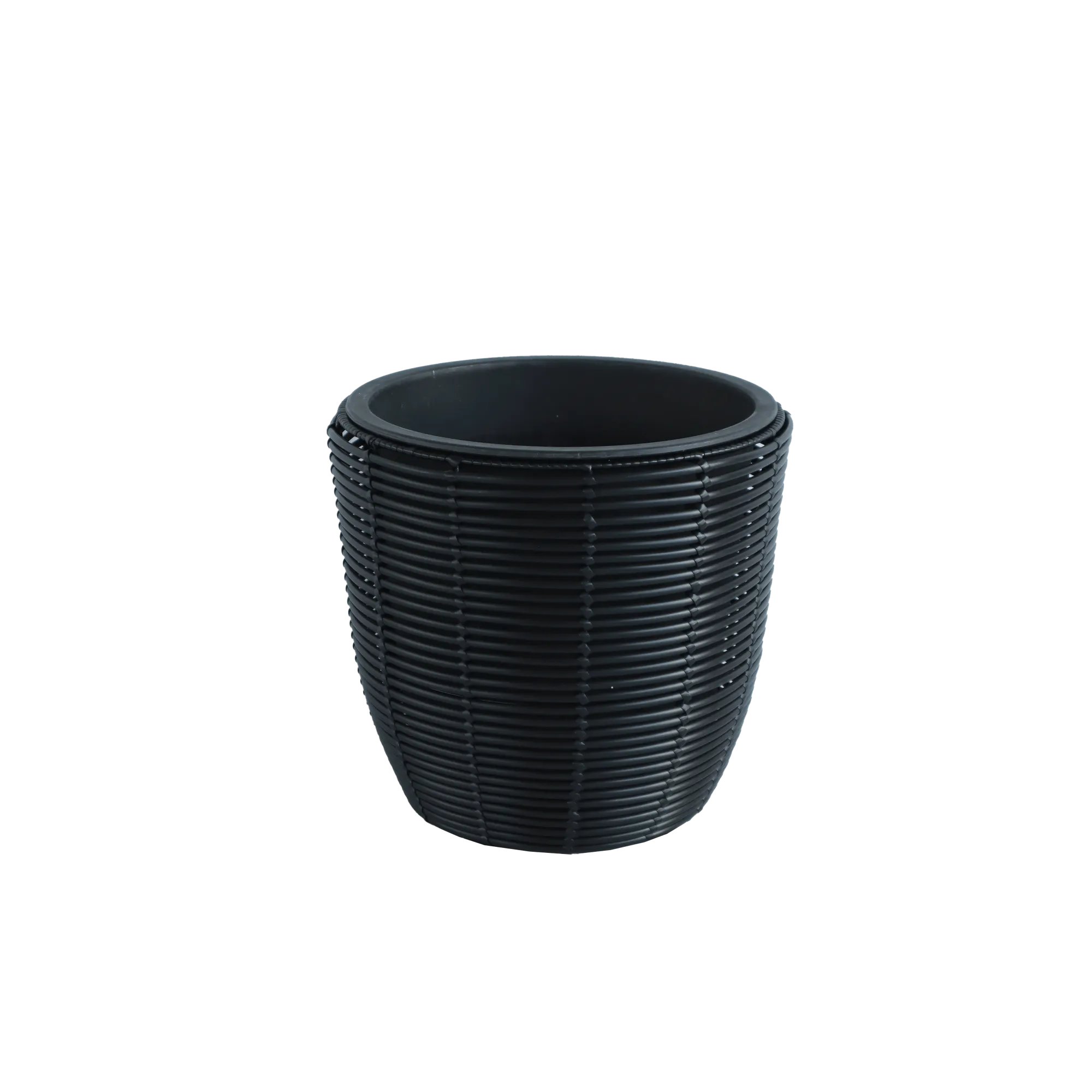 Eden Grace Set of 3 Hand Woven Round Wicker Planters - Made with Eco-Friendly Resin - Comes with Polyethylene Pot inside