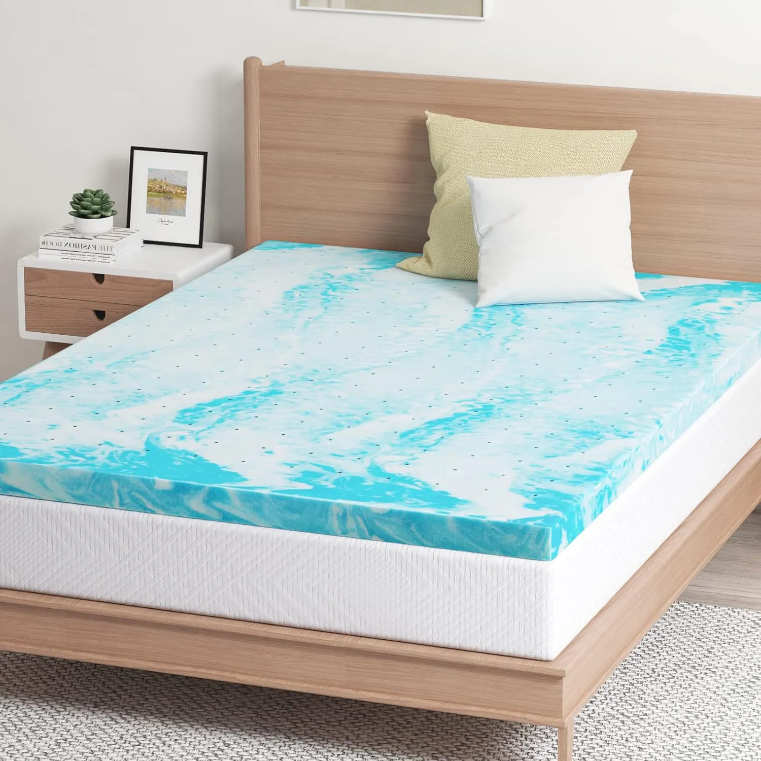 EGO Topper 2 Inch Twin Memory Foam Mattress Topper, Gel Foam Mattress Topper for Pressure Relief, Ventilated Design Bed Topper in a Box, CertiPUR-US Certified, 38"×75", Medium