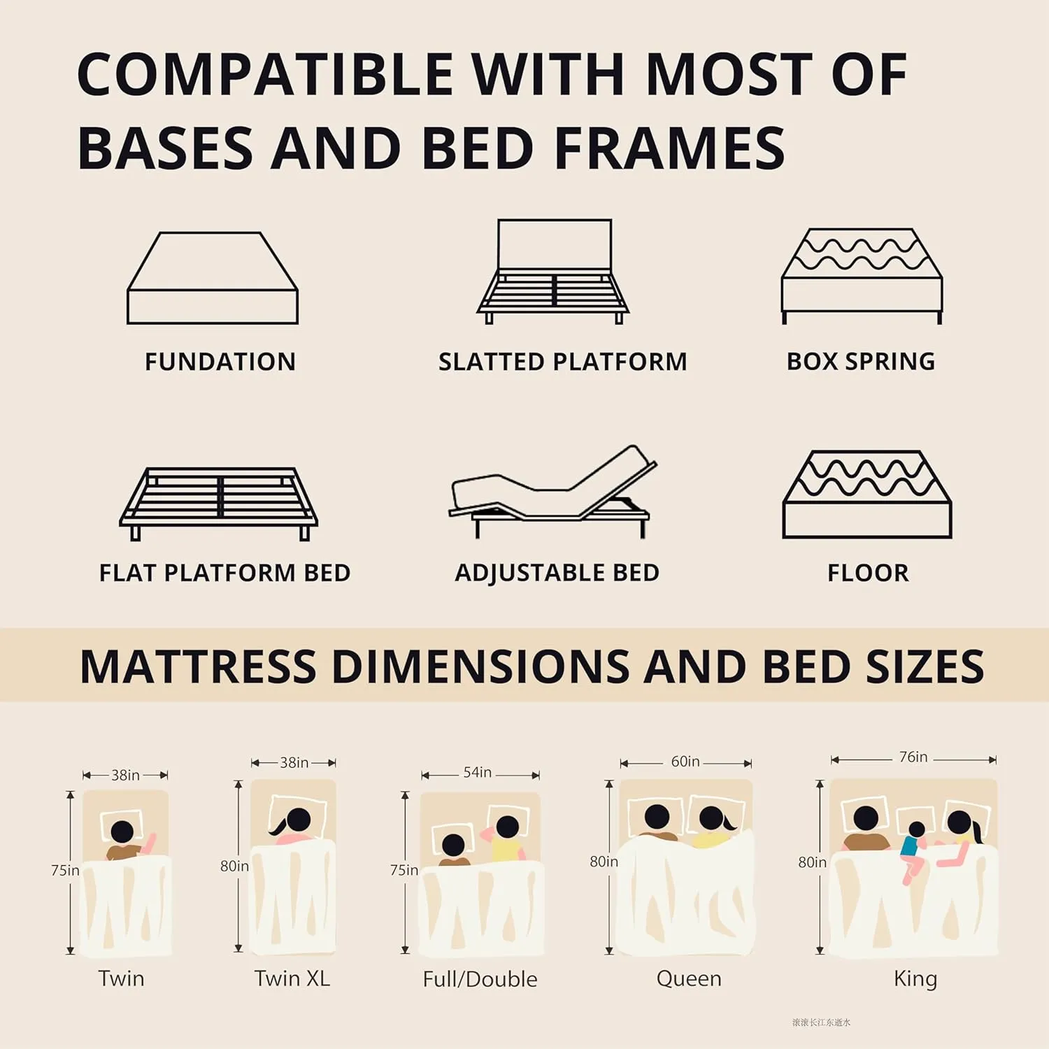 EGOHOME 10 Inch King Memory Foam Mattress for Back Pain, Cooling Copper Gel Bed in a Box, Foam Made in USA, CertiPUR-US Certified, Therapeutic Medium Firm, 76x80x10 Black