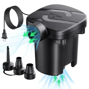 Electric Air Pump Quick-Fill Air Pump for Inflatables Portable Air Mattress Pump with 3 Nozzles AC110-120V Electric Pump for Beds Inflatable Cushion Couch Pool Floats Inflatable Pool Snow Sled