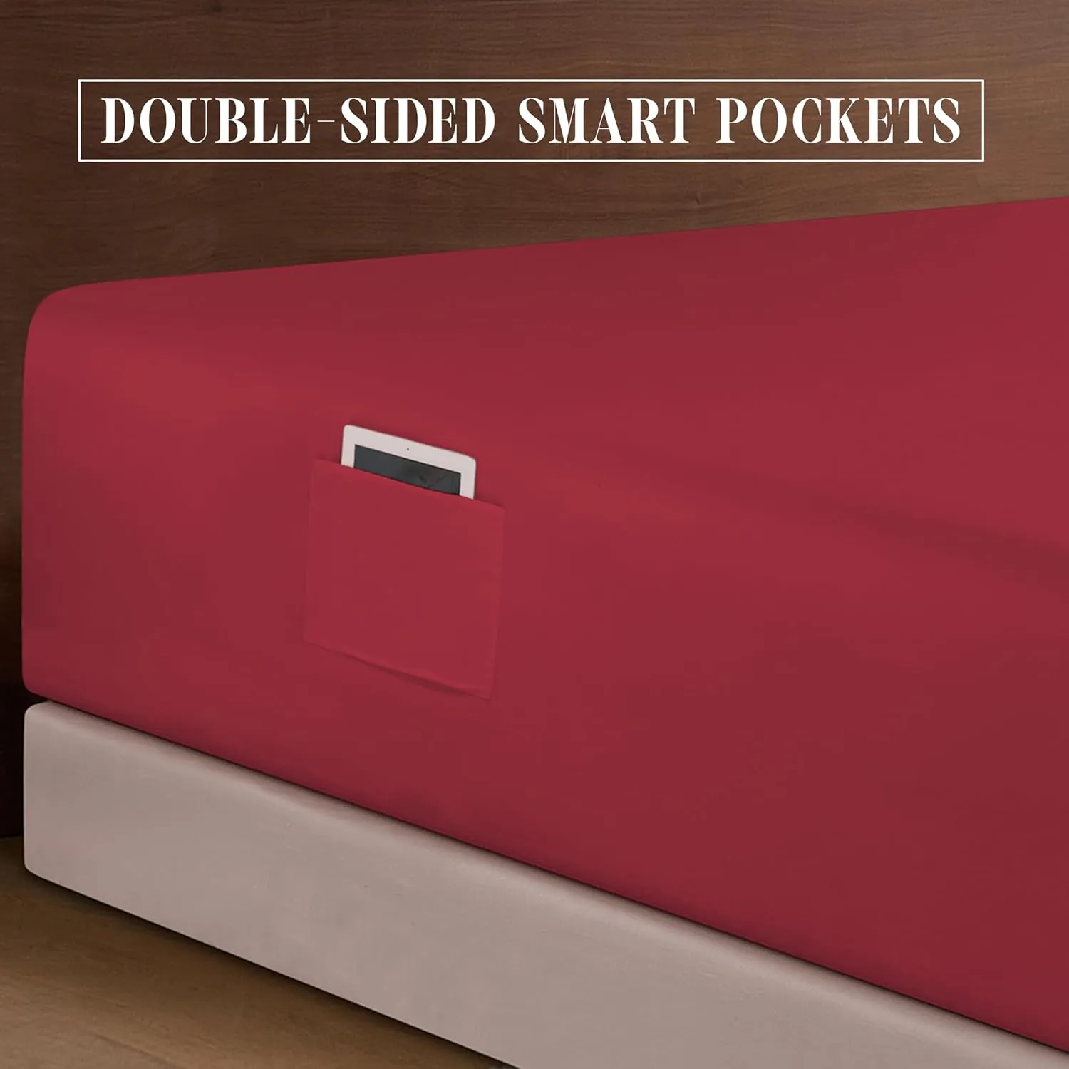 Elegant Comfort 4-Piece Bed Sheet Set - Luxury Bedding 1500 Premium Hotel Quality Microfiber, All Around Elastic 18-24 Inches Deep Fitted Sheet- Extra Deep Pocket Sheets, King, Burgundy