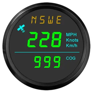 ELING 52mm Universal GPS Speedometer 0-999 km/h Knots mph with Compass 12V 24V for Marine Boat (LCD Doesn't Show Odometer)