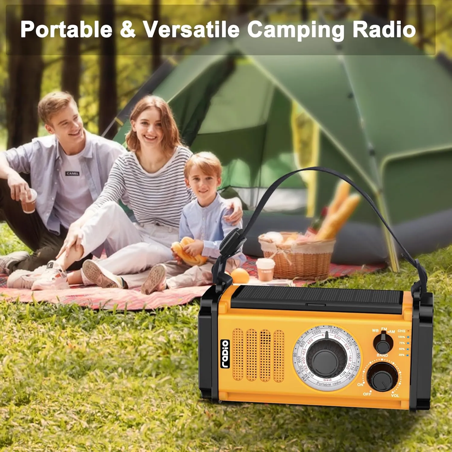 Emergency Crank Weather Radio, Solar Hand Crank NOAA/AM/FM Radio,Portable Dynamo Radio,800LM Crank Flashlight & Reading Lamp,SOS,Earphone Jack, Compass for Hurricane Storm Camping Outdoor Survival Kit