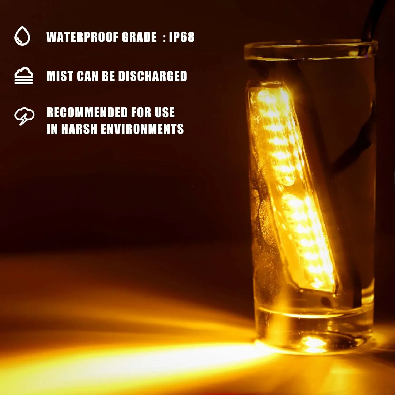 Emergency lights for vehicles, Emergency Strobe Lights Kit Surface Mount Grill Grille light Warning Lighthead 22 Flashing Modes for Off-Road Volunteer Vehicles ATV Trucks 8PCS 12 LED Amber