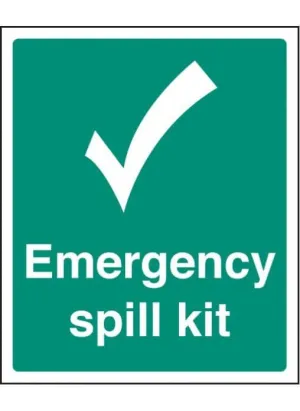 Emergency Spill Kit Sign | Self Adhesive Vinyl (300mm x 250mm)