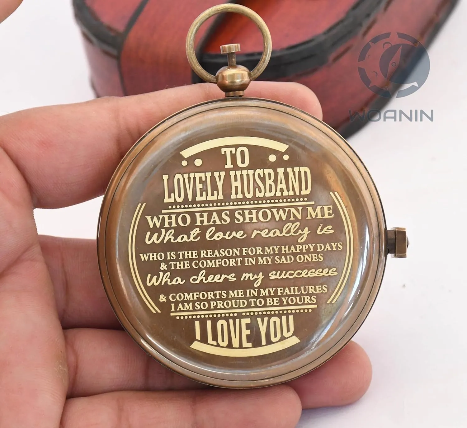 Engraved Compass, to My Husband I Love You, Brass Compass Engraved Gifts for Men, Bronze for Men, Romantic Gifts for Him/Her, Keepsake Gifts for Husband