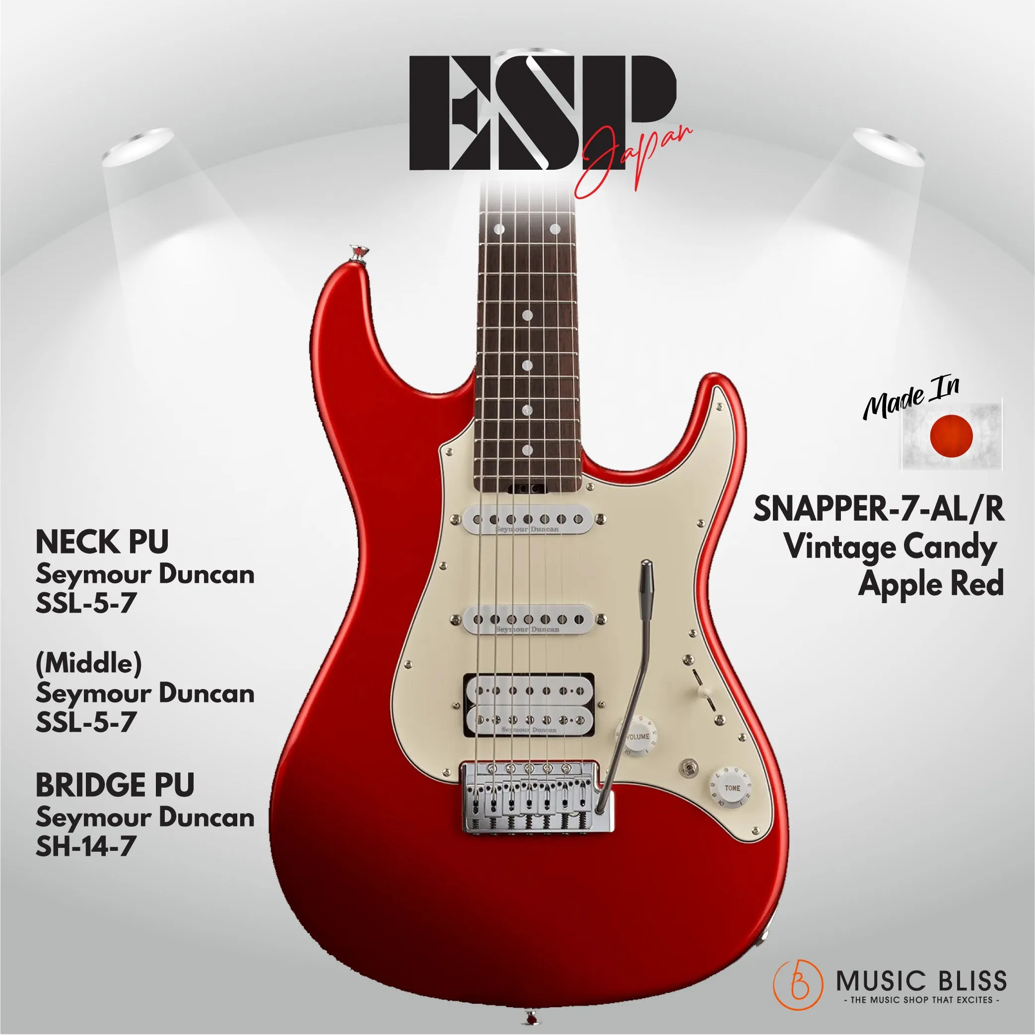 ESP Original SNAPPER-7-AL/R - Vintage Candy Apple Red [MIJ - Made in Japan]