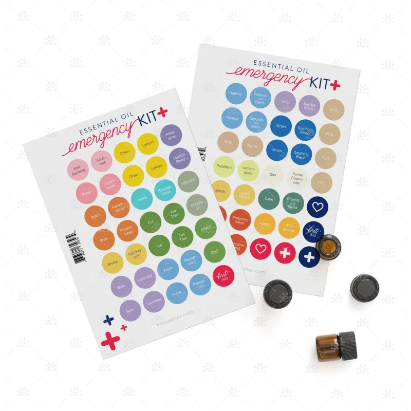 Essential Oil Emergency Kit Label Sheets (set of 2)