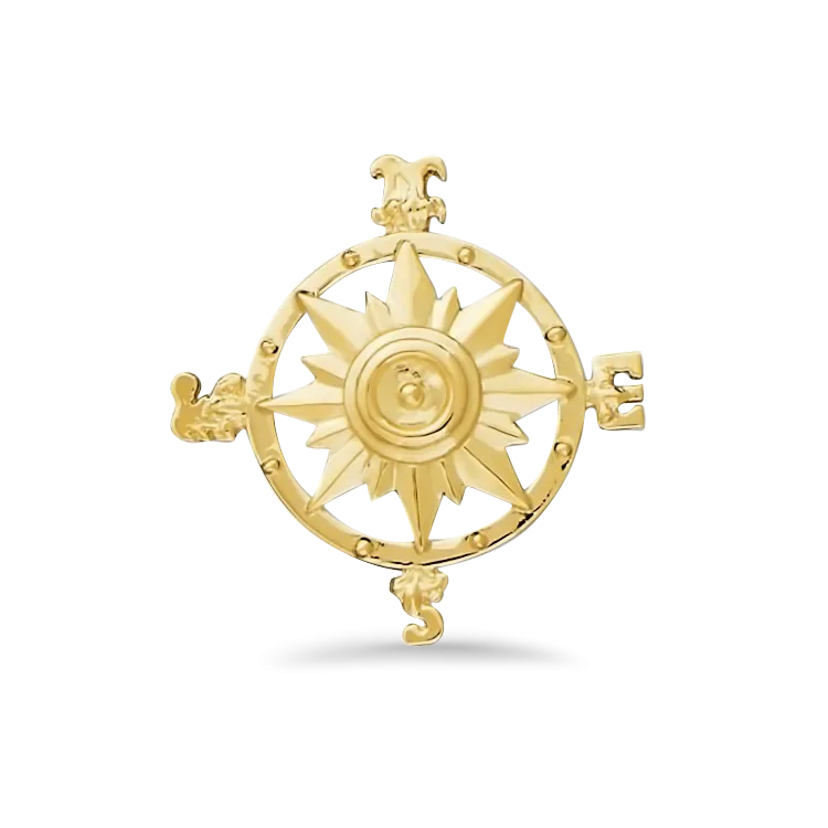 Estate A.G.A Correa 18k Yellow Gold Compass Brooch/Pendant