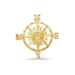 Estate A.G.A Correa 18k Yellow Gold Compass Brooch/Pendant