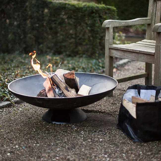 Extra Large Cast Iron Fire Bowl and Fatwood by Prime Retreat