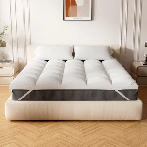 Extra Thick Fitted Mattress Topper - Queen Size | Soft & Cooling Pillow Top Mattress Pad & Protector | Bed Topper for Back Pain, Straps Stretch 6" to 22" Deep