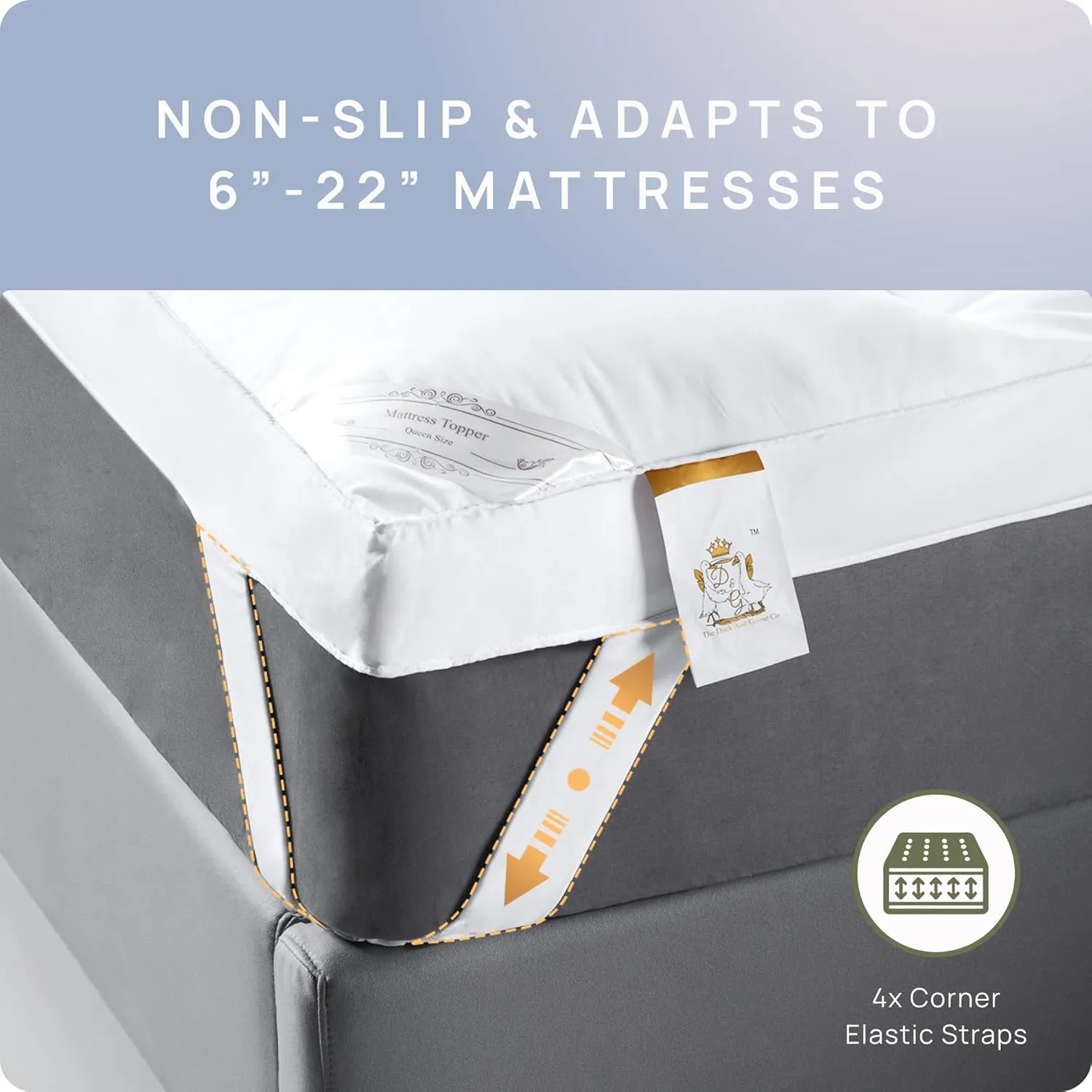 Extra Thick Fitted Mattress Topper - Queen Size | Soft & Cooling Pillow Top Mattress Pad & Protector | Bed Topper for Back Pain, Straps Stretch 6" to 22" Deep