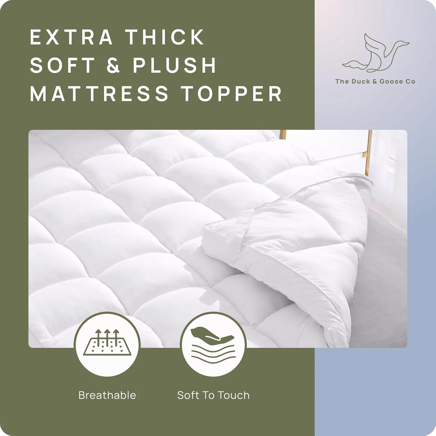 Extra Thick Fitted Mattress Topper - Queen Size | Soft & Cooling Pillow Top Mattress Pad & Protector | Bed Topper for Back Pain, Straps Stretch 6" to 22" Deep