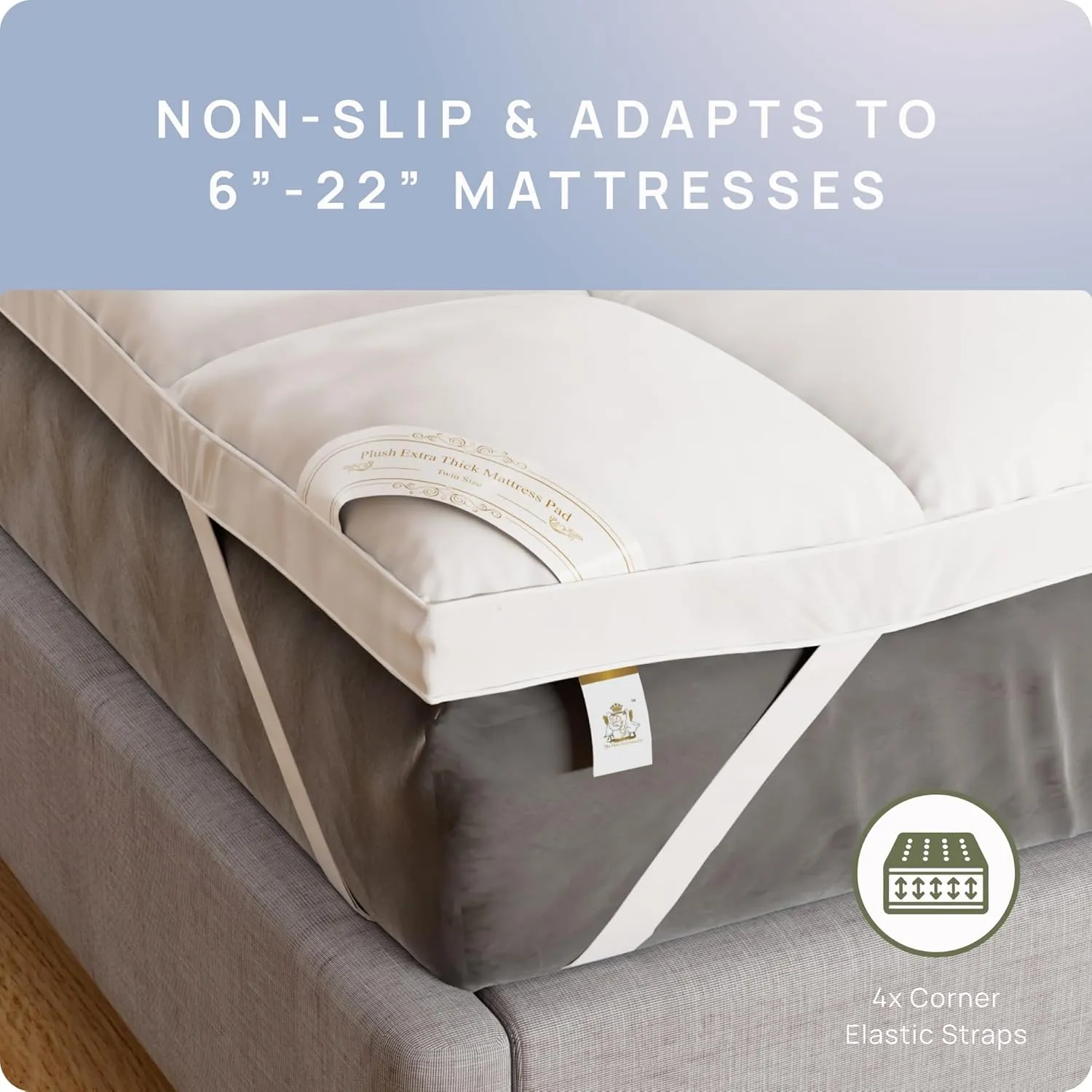Extra Thick Mattress Topper King for Back Pain & Cloud-Like Sleep, Soft & Plush Mattress Pillow Top Bed Topper for Firm Mattress, Cooling Overfilled 1400GSM Mattress Pad, Fit to 6”-22” Mattress