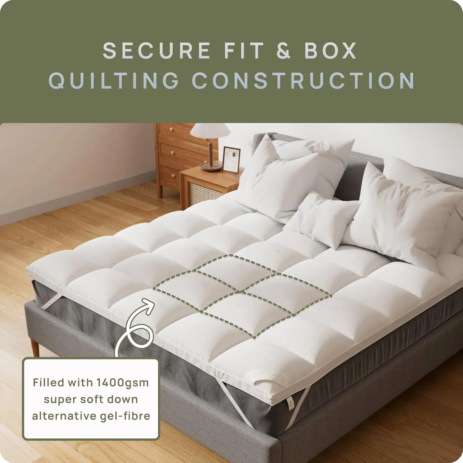 Extra Thick Mattress Topper King for Back Pain & Cloud-Like Sleep, Soft & Plush Mattress Pillow Top Bed Topper for Firm Mattress, Cooling Overfilled 1400GSM Mattress Pad, Fit to 6”-22” Mattress