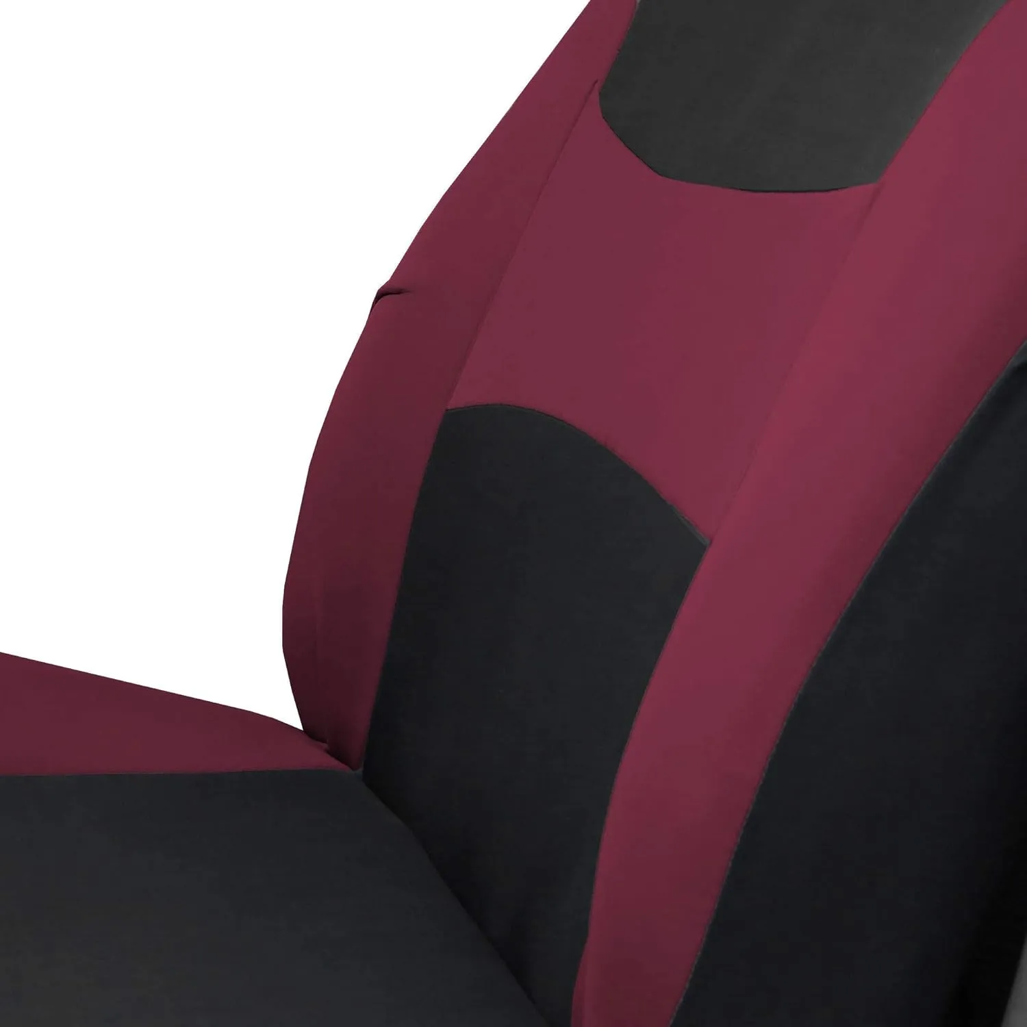 FH Group Car Seat Cover Light Breezy Automotive Seat Cover Flat Foam Padding Cloth Full Combo Set Burgundy Seat Covers Airbag and Split Rear Universal Fit Interior Accessories for Cars Trucks and SUV