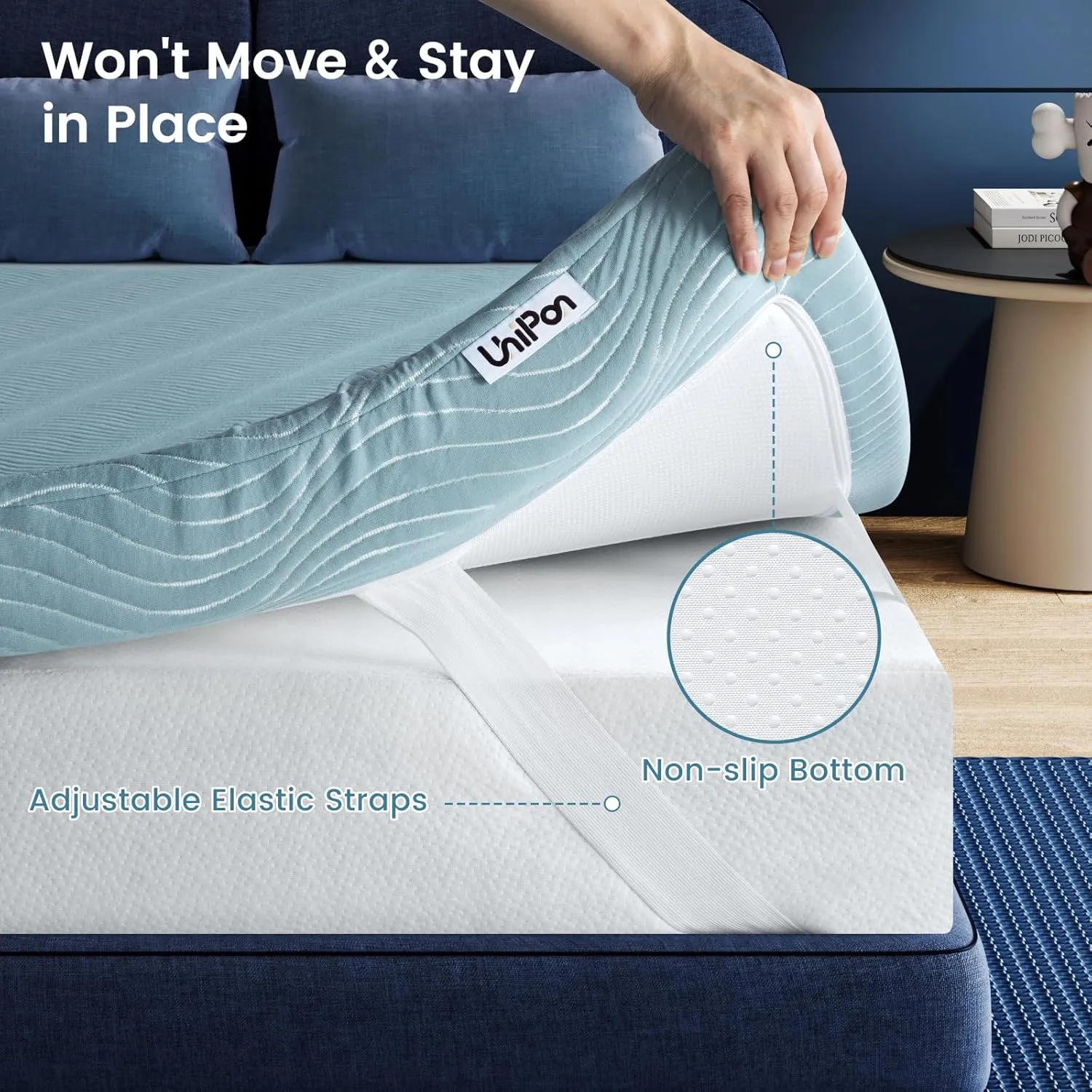 Firm Mattress Topper Queen Size, 3 Inch Extra Firm Memory Foam Bed Toppers for Back Pain Relief, Cooling Mattress Pad for Back Sleepers & Spinal Alignment, CertiPUR-US Certified